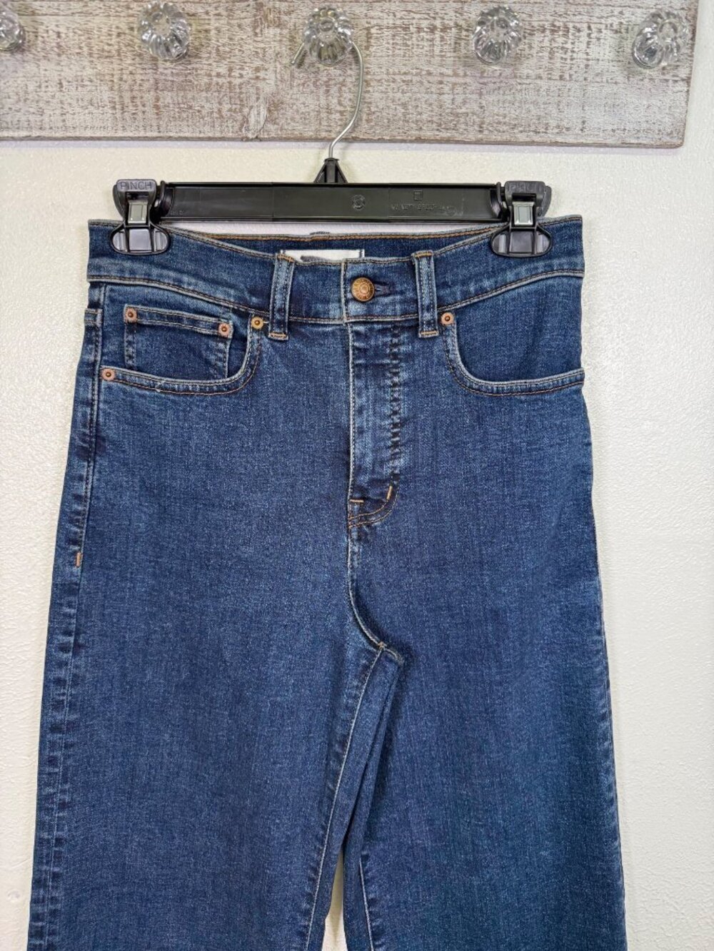 Madewell The Wide Leg Jean High Rise Denim Casual Minimalist Size 25 Dark Wash - Picture 11 of 16